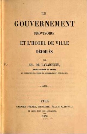Le gouvernement provisoire et l'hôtel de ville dévoilés