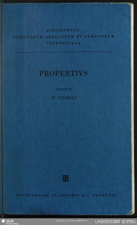 Sexti Properti elegiarum libri IV