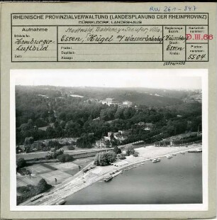 Essen, Baldeney-Seeufer mit Wasserbahnhof, Villa Hügel