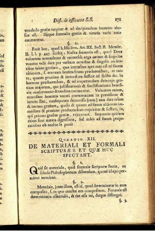 Quaestio XII. De Materiali Et Formali Scripturae S. Et Quae Huc Spectant.