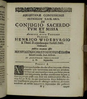 Augustanæ Confessionis Articulum II. & III. Abus. De Conjugio Sacerdotum Et Missa [...]