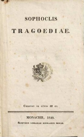 Sophoclis Tragoediae