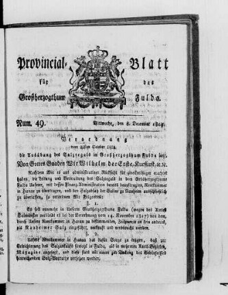 Num. 49, Ausgabe vom 8. Dezember 1819
