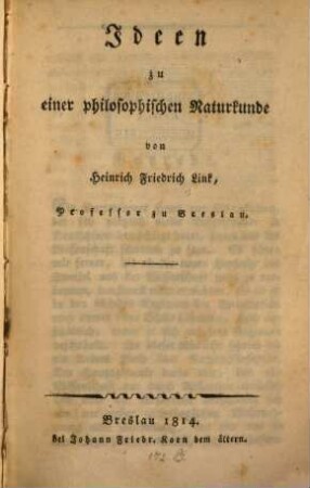 Ideen zu einer philosophischen Naturkunde