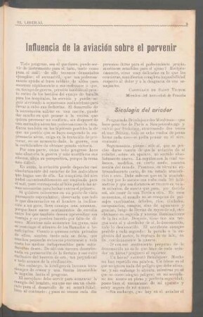 Influencia de la aviación sobre el porvenir