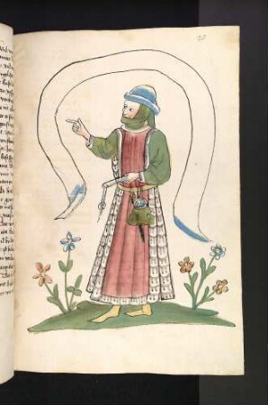 Jeremias mit Spruchband, Zirkel, Börse und Messer