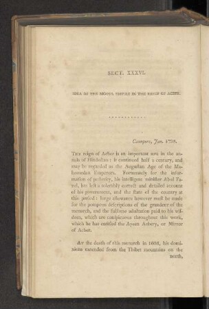 Sect. XXXVI. Idea of the Mogul Empire in the Reign of Acber.