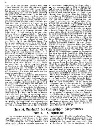 Zum 34. Bundesfest des Evangelischen Sängerbundes vom 3. - 6. September