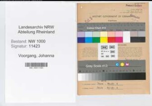 Entnazifizierung Johanna Voorgang, geb. 22.03.1896 (Postsekretaerin)