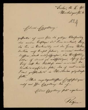 129: Brief von Friedrich Ritgen an Gottlieb Planck, Berlin, 16.11.1903