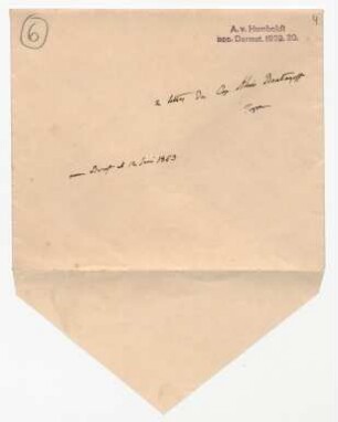 Umschlag mit der Aufschrift: "2 lettres du Cap. Alexis Boutakoff" / Humboldt, Alexander