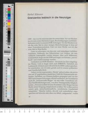 Grenzenlos lesbisch in die Neunziger