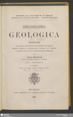 1.1897: Bibliographia geologica