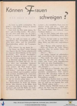 Können Frauen schweigen?