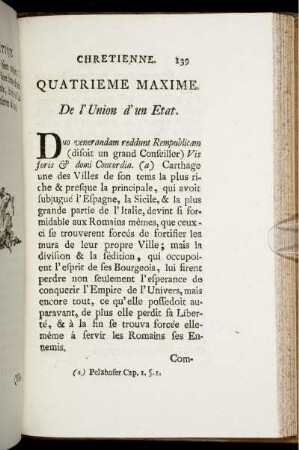 Quatrieme Maxime. De l'Union d'un Etat.