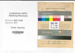 Entnazifizierung Heinrich Gude , geb. 26.12.1885 (Reichsbahner)