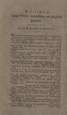 Bücherverzeichnis