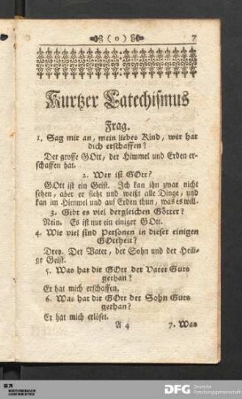 Kurtzer Katechismus