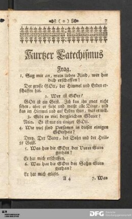 Kurtzer Katechismus