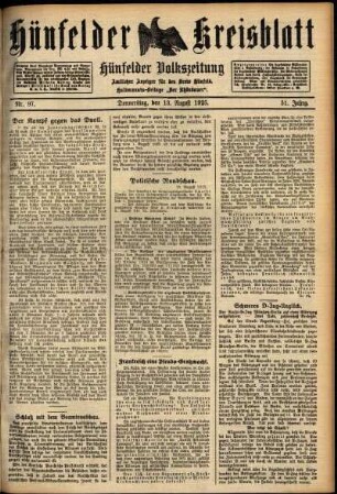 Ausgabe vom Donnerstag, den 13. August 1925.