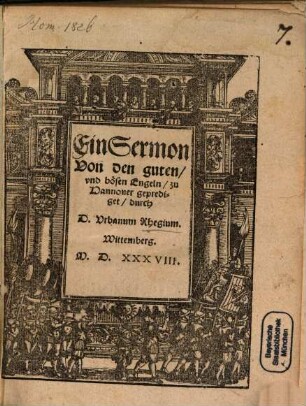 Ein Sermon von den guten, und bösen Engeln : zu Hannover geprediget