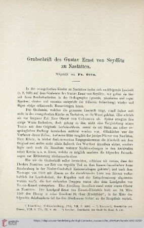 24: Grabschrift des Gustav Ernst von Seydlitz zu Nastätten