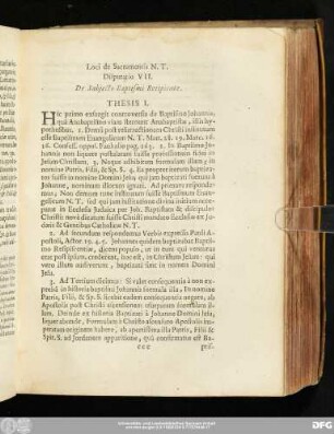 Disputatio VII. De Subiecto Baptismi Recipiente.