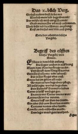 Begriff des eilfften buchs Vergilii/ von Eneas.