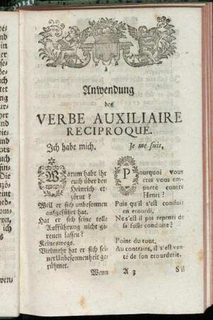 Anwendung des Verbe auxiliaire reciproque.