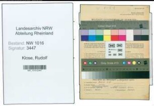 Entnazifizierung Rudolf Klose , geb. 24.05.1913 (Bautechniker)