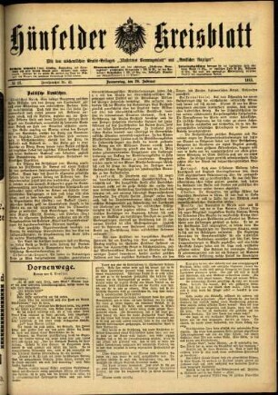 Ausgabe vom Donnerstag, den 20. Februar 1913.