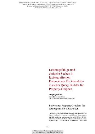 Leistungsfähige und einfache Suchen in lexikografischen Datennetzen. Ein interaktiv-visueller Query Builder für Property-Graphen