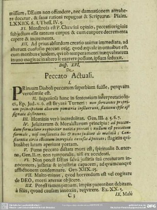 Disp. XVI. De Peccato Actuali