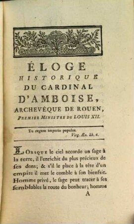 Eloge historique du Cardinal d'Amboise