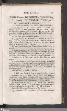 XVIII. Classe : Polydelphia. Vielbrüderige