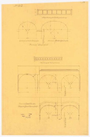 Nationalbank für Deutschland, Berlin: Treppenhaus, Bögen und Gewölbe: Querschnitte und Ansichten