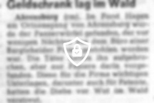 Geldschrank lag im Wald