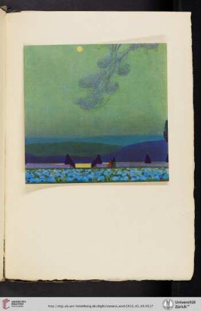 [Eduard J. [Jean] Steichen, XV. Nocturne—Hydrangea Terrace, Chateaux Ledoux, color halftone reproduction of painting]