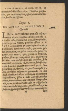 Caput 7. De Liberae Conversionis Genesi