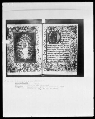 Niederländisches Gebetbuch mit Kalender der Diözese Utrecht — Maria auf der Mondsichel, Folio 45verso