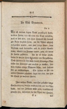 An Miß Beaumont. Dez. 8.