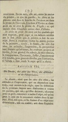 Article VII. Du Dessin, des Airs des Tétes, des Attitudes et de l'Expression.