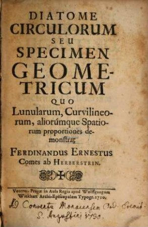 Diatome Circulorum Seu Specimen Geometricum