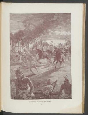 Columbus routing the Indians. - [Illustration]