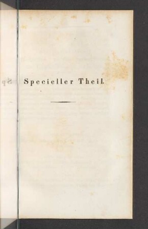 Specieller Theil.