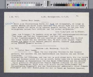 Briefabschriften an Carl Albert Lange
