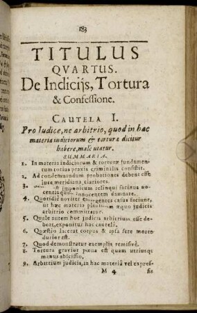 Cautela I. - Cautela V.