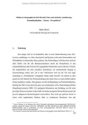Online-Lexikographie im DaF-Bereich: Eine erste kritische Annäherung: Bestandsaufnahme – Nutzen – Perspektiven