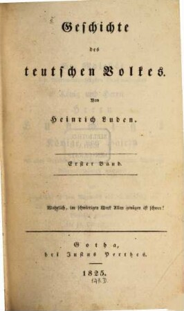 Geschichte des teutschen Volkes, 1