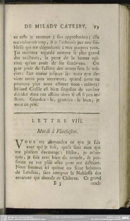 Lettre VIII. Mardi à Vinchester